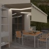Copertină automată cu stor senzor v&acirc;nt LED, crem, 6x3 m