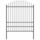 vidaXL Gard de grădină Woerden cu v&acirc;rf tip suliță din oțel 170x200 cm negru 144945