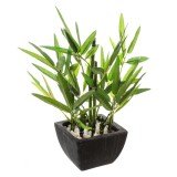 Planta artificiala Atmosphera bambus cu ghiveci ceramic, 26 cm, verde