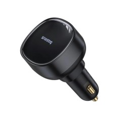 INCARCATOR auto Baseus Enjoyment Pro, 1 x USB Type-C cablu retractabil, 1 x USB , total output 60W, pt. bricheta auto, negru &quot;C00057800111-00&quot; (timbru
