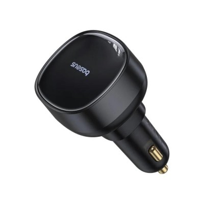 INCARCATOR auto Baseus Enjoyment Pro, 1 x USB Type-C cablu retractabil, 1 x USB , total output 60W, pt. bricheta auto, negru &amp;quot;C00057800111-00&amp;quot; (timbru foto