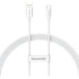 Cablu alimentare si date Baseus Superior, Fast Charging Data Cable pt. smartphone, USB la USB Type-C 100W, braided, 0.25m, alb