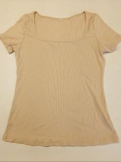 Tricou cu maneca scurta pentru femei, bej, L - OUTLET