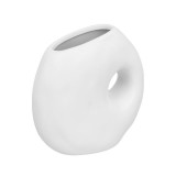 Vaza decorativa din ceramica, Design contemporan, Alb, 15x7x15 cm, ATU-083757, Oem
