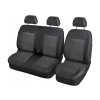 Huse Scaune Auto Utilitara 2+1 RoGroup Negre, Universale, Airbag, Jacquard, Set 6 Bucati