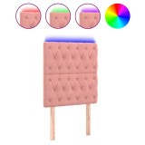 Cumpara ieftin Tablie de pat cu LED, roz, 80x7x118/128 cm, catifea