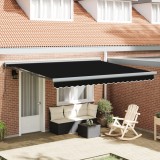vidaXL Marchiză automată retractabilă neagră 400x300 cm