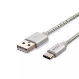 Cablu USB TYPE C 1m argintiu 2.4A PLATINUM EDITION V-Tac SKU-8492, Vtac