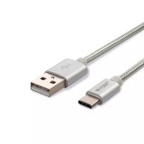 Cablu USB TYPE C 1m argintiu 2.4A PLATINUM EDITION V-Tac SKU-8492