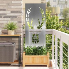 vidaXL Panou Decorativ de Grădină Argintiu 50 x 140 cm Oțel galvanizat