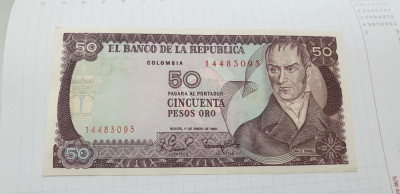 bancnota columbia 50 p 1980 foto