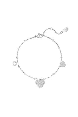 SMARTECH Bratara Inox Heart Coins, Argintiu foto