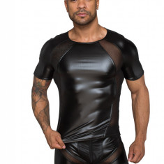 Tricou Sexy Barbati Wetlook cu Plasa 3D Transparenta S