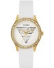 Ceas Dama Guess Idol GW0530L6, 38mm, Quartz, Curea Silicon, Argintiu/Alb