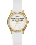 Cumpara ieftin Ceas Dama Guess Idol GW0530L6, 38mm, Quartz, Curea Silicon, Argintiu/Alb