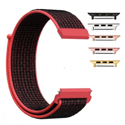 Curea material textil, compatibila Apple Watch 9|8|7|6|5|4|3|2|1 Series, 41mm|40mm|38mm, Barn Red foto