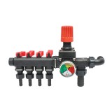 Distribuitor cu 4 cai pentru erbicidator, cu manometru cu glicerina