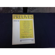 REVISTA PREUVES NR.179/1966 (CU ARTICOLE DE MICHEL GROZIER, ALBERTO MORAVIA, CARLO FALCONI SI ALTII, TEXT IN LIMBA FRANCEZA)