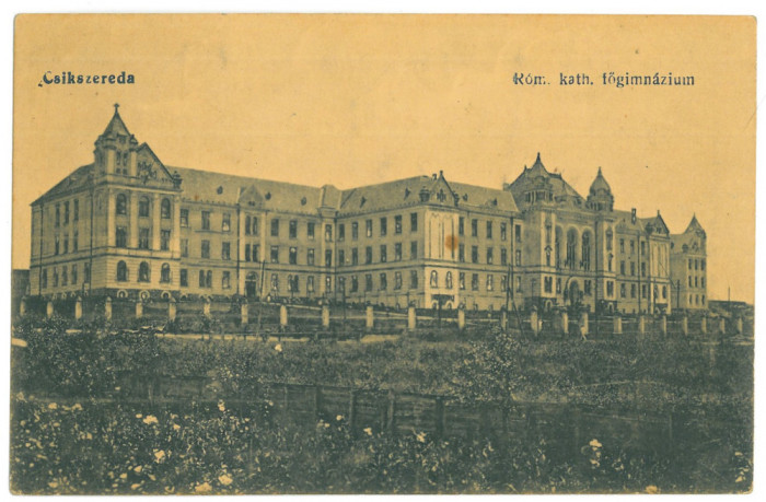 4974 - MIERCUREA-CIUC, High School, Romania - old postcard - unused