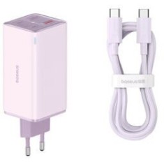 Incarcator retea Baseus GaN6 Pro, Quick Charge 100W, 2 x USB Type-C Output 5V/3A, 2xUSB (include Cablu USB Type-C la USB Type-C de 100W), mov