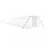 Cumpara ieftin Sera cu cadru din otel, alb, 44 m&sup2;, 22x2x2 m
