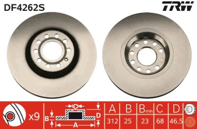 TRW DF4262S Disc frana foto
