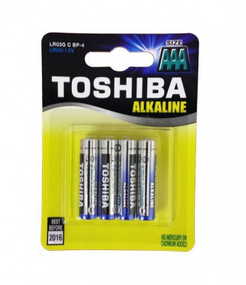 Baterie Toshiba Alkaline AAA R3 1,5V alcalina set 4 buc. foto