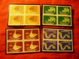 Serie Liechtenstein 1973 - Fauna, 4 val. in blocuri de 4