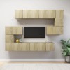 VidaXL Set dulapuri TV, 10 piese, stejar sonoma, lemn prelucrat 3079039