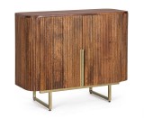 Cumpara ieftin Comoda lemn mango maro otel auriu 95x40x80 cm
