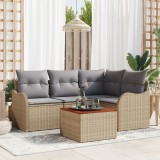 vidaXL Set de Sofa pentru Grădină 5 pcs Bej, gri deschis