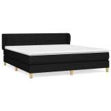 Cumpara ieftin Pat box spring cu saltea, negru, 180x200 cm, catifea