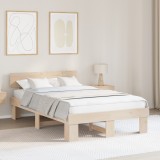 vidaXL Cadru de pat cu headboard Maro 120 x 200 cm Lemn de brad solid