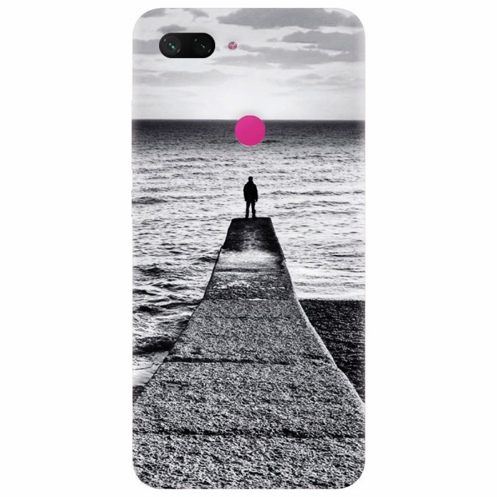 Husa silicon pentru Xiaomi Mi 8 Lite, Abstract Dock Man Grey