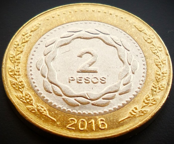 Moneda bimetal 2 PESOS - ARGENTINA, anul 2016 * cod 2019