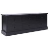 Gossi comoda tv, negru, 108x30x40 cm, lemn masiv de paulownia
