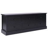 Gossi comoda tv, negru, 108x30x40 cm, lemn masiv de paulownia