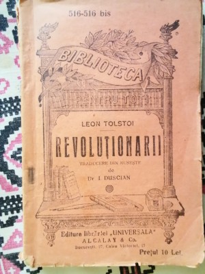 LEON TOLSTOI - REVOLUȚIONARII foto