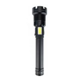 LED професионален фенер, 30W, 2 батерии, zoom, страничен COB Led, Oem
