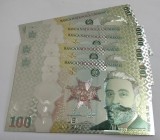 100 Lei 2019 (1 Decembrie) &ndash; Lot 5 bucăți &ndash;Ion C. Brătianu &ndash; Silver Edition &ndash; bancnote ornamentale / suveniruri / educaționale placate cu argint 999&permil;