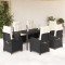 vidaXL Set mobilier de grădină cu perne, 7 piese, negru, poliratan 3212738