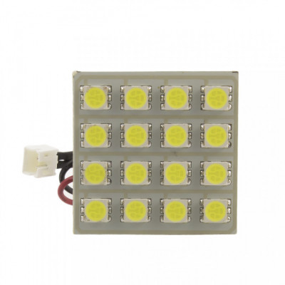 Placa LED SMD 35x35 mm 12V SMD5050 3W lumina alba 320lm inclus adaptoare W5W C5W BA9S CarGuard foto