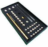 Set Pix Modular Magnetic Premium cu 30 Bile Magnetice, 14 Inele Magnetice, 2 Stylus-uri si 5 Mine, Auriu