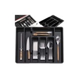 Organizator sertar din plastic RUHHY 24748, reglabil, 5, 6, 7 compartimente, material rezistent