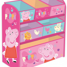 Organizator jucarii cu cadru din lemn Peppa Pig