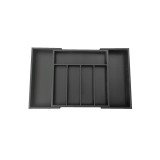 Cutie pentru tacamuri din bambus, cu 7 compartimente, pentru sertar, 52x31,5x5 cm, negru, Kinghoff