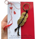 Martisor - breloc Feng Shui cu monede chinezesti - negru