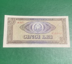 Bancnota 5 lei 1966 RSR necirculată foto