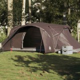 VidaXL Cort de camping cupolă pentru 6 persoane, maro, impermeabil