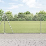 vidaXL Plasa de s&acirc;rmă sudată cu 13 st&acirc;lpi flanșați 1,2x50 m Oțel galvanizat